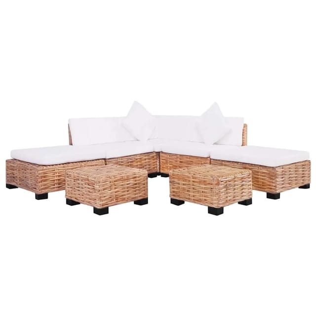vidaXL Sofagarnitur 18-Tlg Natürliches Rattan 244624