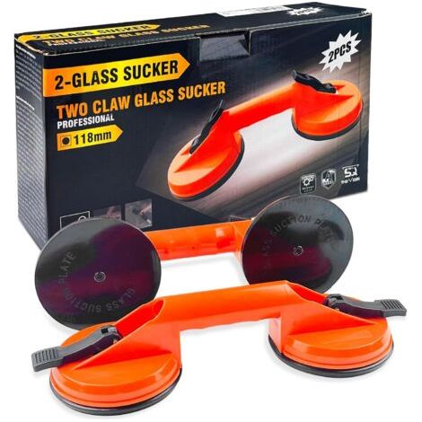 Set Mit 2 Saugnäpfen Für Fliesen, Ergonomischen Und Rutschfesten Griffen, 100 Kg Tragfähigkeit Zum Transport Von Fliesen Und Laminatböden (orange)