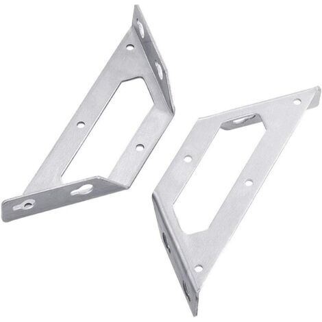 Set Mit 2 Vielseitigen Trapezförmigen Eckwinkeln Aus Edelstahl Für Holzstühle, Bücherregale, Regale Und Fenstermöbel