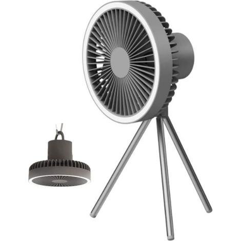 Standventilator, Integrierte Led-laterne, 10000-mah-akku, 3 Geschwindigkeitsstufen, Leise (39 Db), Für Den Innen- Und Außenbereich