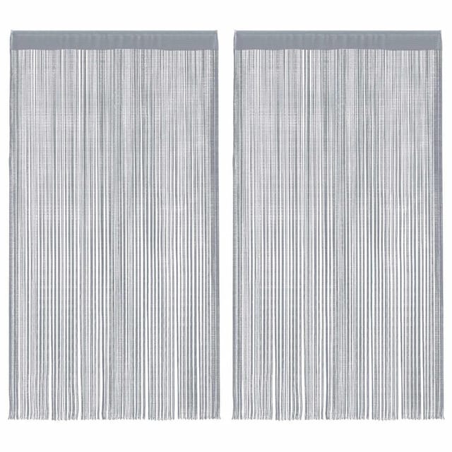 vidaXL Fadenvorhänge 2 Stk Hellgrau 100x250 cm 4102049