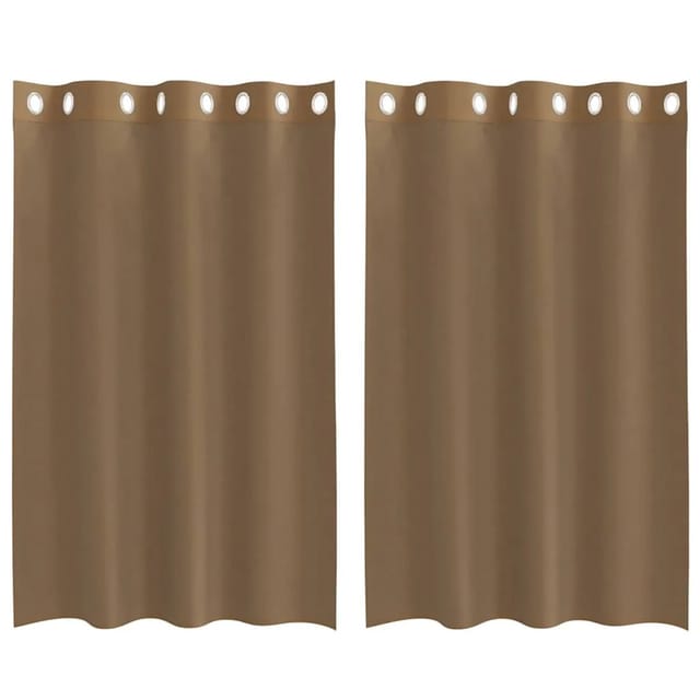 vidaXL Voile Vorhänge mit Ösen 2 Stk Hellbraun 4102126