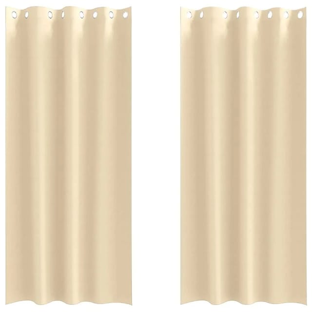 vidaXL Verdunkelungs-Vorhänge mit Ringen Creme Polyester 4107376