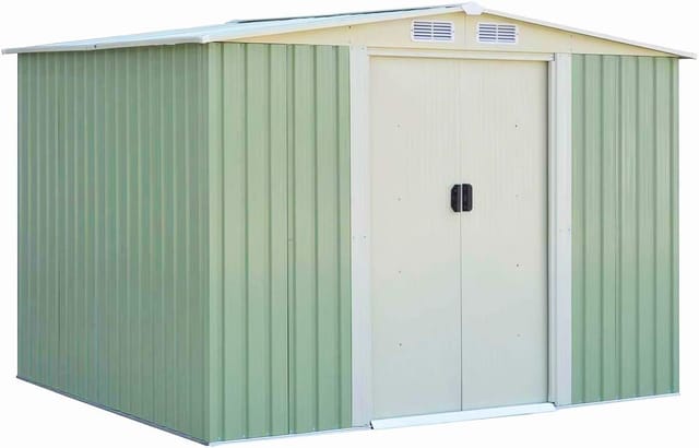 Costway Metall Gerätehaus Gartenhaus 205x257x175,5cm Grün