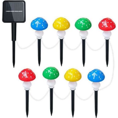8 Solar-pilz-gartenleuchten, Ip65 Wasserdicht, 8 Beleuchtungsmodi, Außendekoration Für Rasen, Terrasse, Balkon, Weihnachten