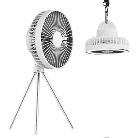 1 Tragbarer Tischventilator, Wiederaufladbarer 10000-mah-akku, Verstellbares Stativ, Ideal Für Camping, Reisen Und Büros