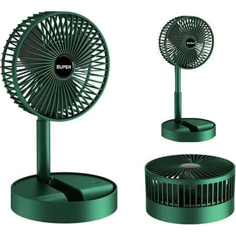 1 Tragbarer, Faltbarer Standventilator Mit 3 Geschwindigkeitsstufen, 2000-mah-akku, 16,5 Cm Durchmesser, Ideal Für Büro, Camping Und Outdoor-aktivitäten