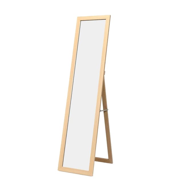 Costway 2 In 1 Ganzkörperspiegel Ankleidespiegel 37x155cm Natur