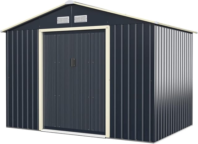 Costway Gerätehaus Metall Metallschuppen Outdoor 277x191x202 cm