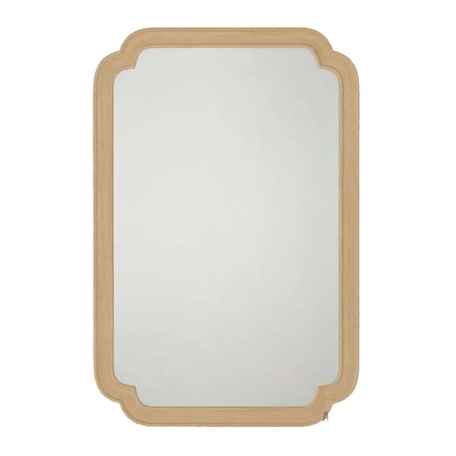 Costway Rechteckiger Spiegel mit Holzrahmen 90 x 60 cm Schlafzimmer