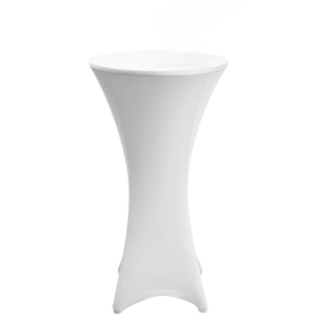 Beautissu Stretch Stehtisch Bistrotisch Husse Ø70-75cm Weiß