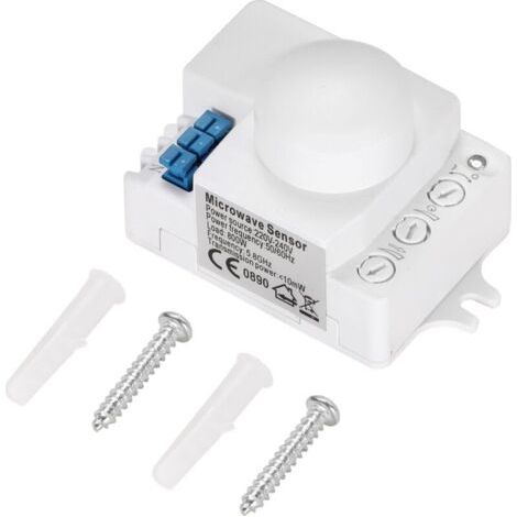 1 Stück 360-grad-mikrowellensensor, Hochempfindlicher Wechselstrom-mikrowellendetektorschalter (220–240 V), Mikrowellensensor-körperbewegungsmelder