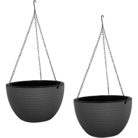 2 Stück Hängende Blumentöpfe, Wetterfest, Aus Kunststoff, Ideal Für Balkon Und Garten