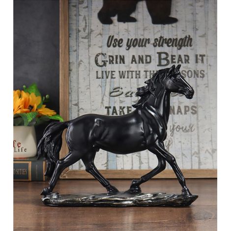 Pferdefigur Aus Kunstharz – Klassische Wohndekoration – Länge 29,5 Cm – Breite 8 Cm – Höhe 25 Cm – Für Zuhause Und Büro