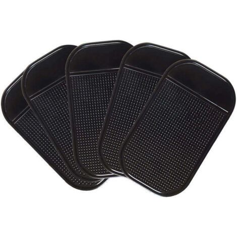 5-teiliges Set Rutschfester Auto-klebepads, Wiederverwendbare Klebepads, Antirutschmatten Für Armaturenbrett, Handy, Münzen, 13 X 7 Cm, Schwarz