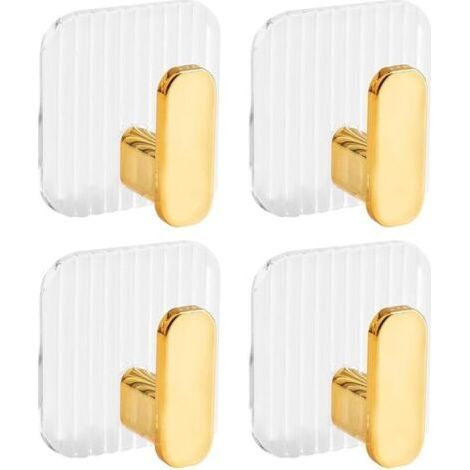 4 Stück Goldene Klebehaken Für Die Wand, Badezimmerhaken, Küchenhandtuchhaken, Türhaken, Klebehaken Für Kleidung, Handtücher Und Hüte