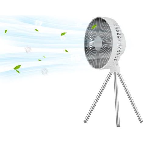1 Tragbarer, Leiser Ventilator Mit Bürstenlosem Motor, Abnehmbarem Stativ, 4000-mah-akku, 3 Geschwindigkeitsstufen, Ideal Für Camping Und Büro