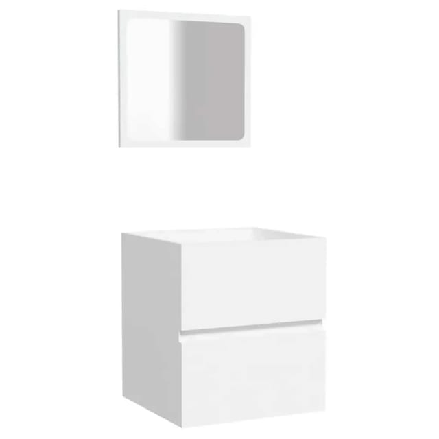 vidaXL Badschrank mit Spiegel Weiß Holzwerkstoff 804863