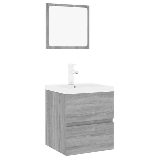 vidaXL Badmöbel-Set Grau Sonoma Holzwerkstoff 3152865