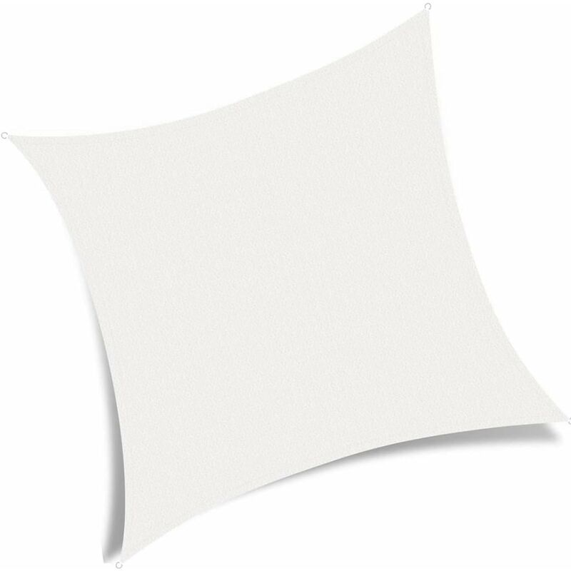 Vela De Sombra Quadrada 2x2m, Pano De Sombra Hdpe Respirável, Rede De Sombra De 2m Para Quintal, Jardim, Pátio, Acampamento Ao Ar Livre, Branco 2x2m