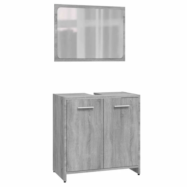 vidaXL Badmöbel-Set Grau Sonoma Holzwerkstoff 815529