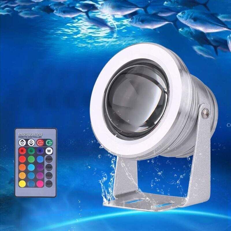 10-w-led-unterwasserprojektor – Ip67 Wasserdichte Rgb-unterwasserbeleuchtung – Fernbedienung Inklusive – Für Pools Und Springbrunnen