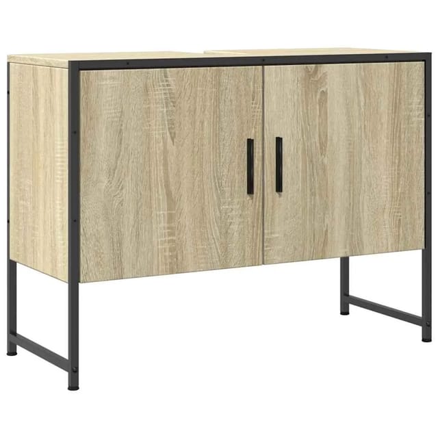 vidaXL Waschbeckenunterschrank Sonoma-Eiche 80x33x60 cm Holzwerkstoff 842462