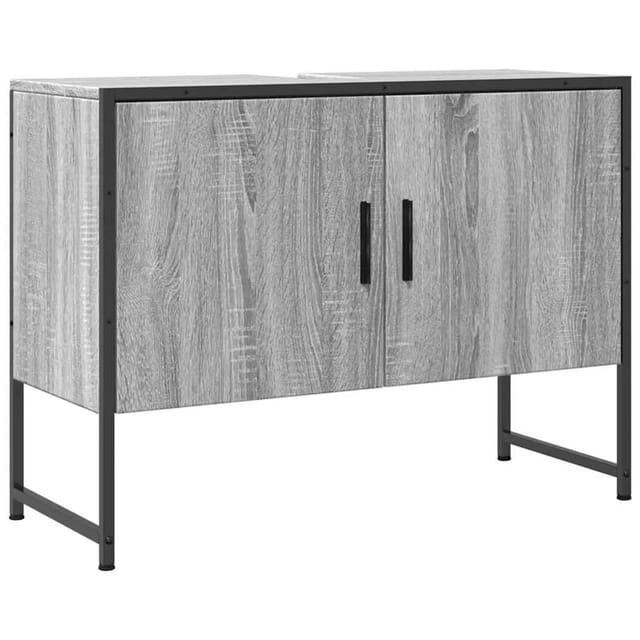vidaXL Waschbeckenunterschrank Grau Sonoma 80x33x60 cm Holzwerkstoff 842464