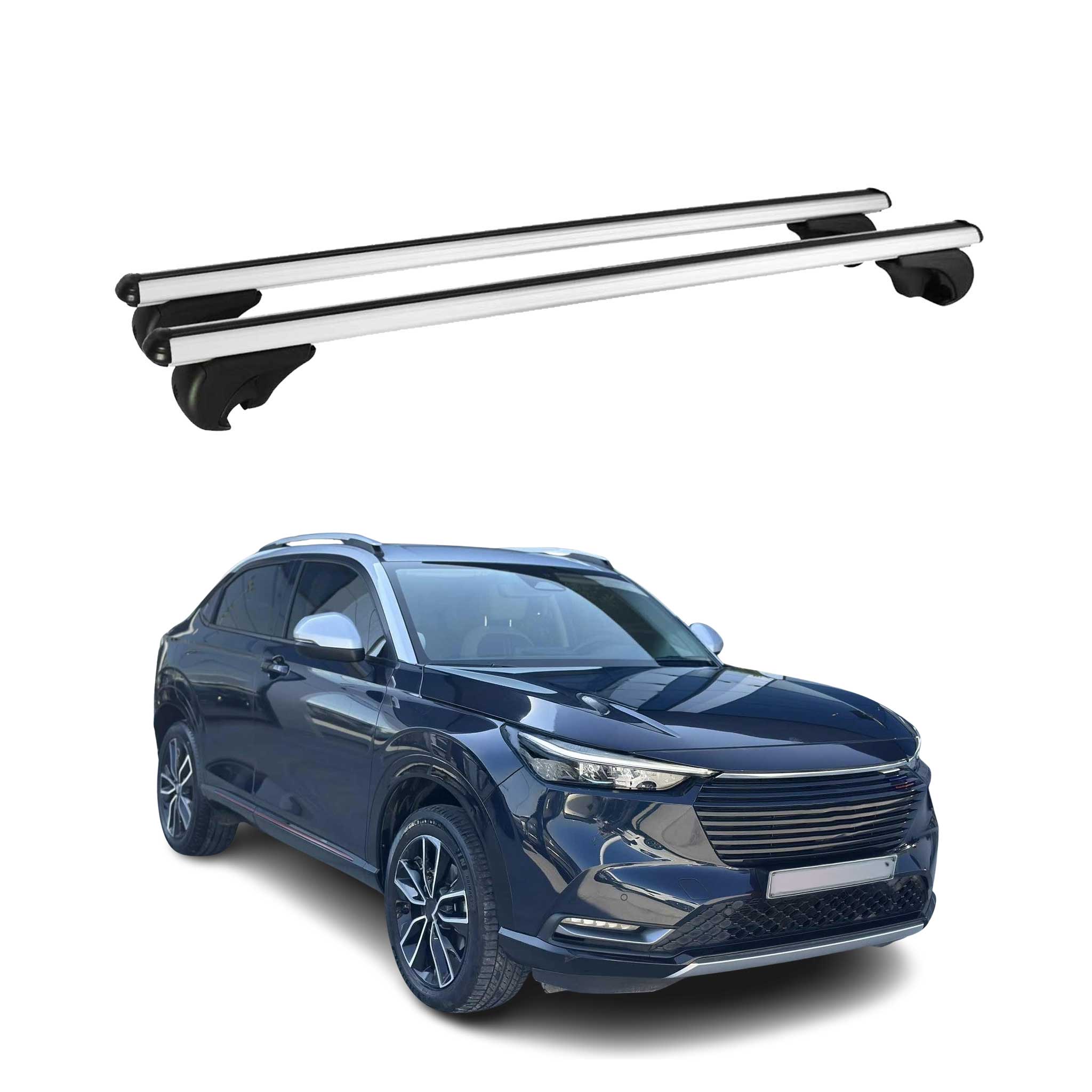 Omac Aluminium Dachträger Querträger Für Honda Hr-v Iii 2021-2026 – Tüv / Din 75302:2019 – Abschließbar – Max. 75 Kg – 2 Stangen Silber