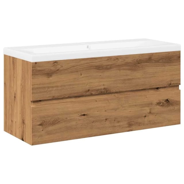 vidaXL Waschbeckenunterschrank mit Einbaubecken Artisan-Eiche 3328928