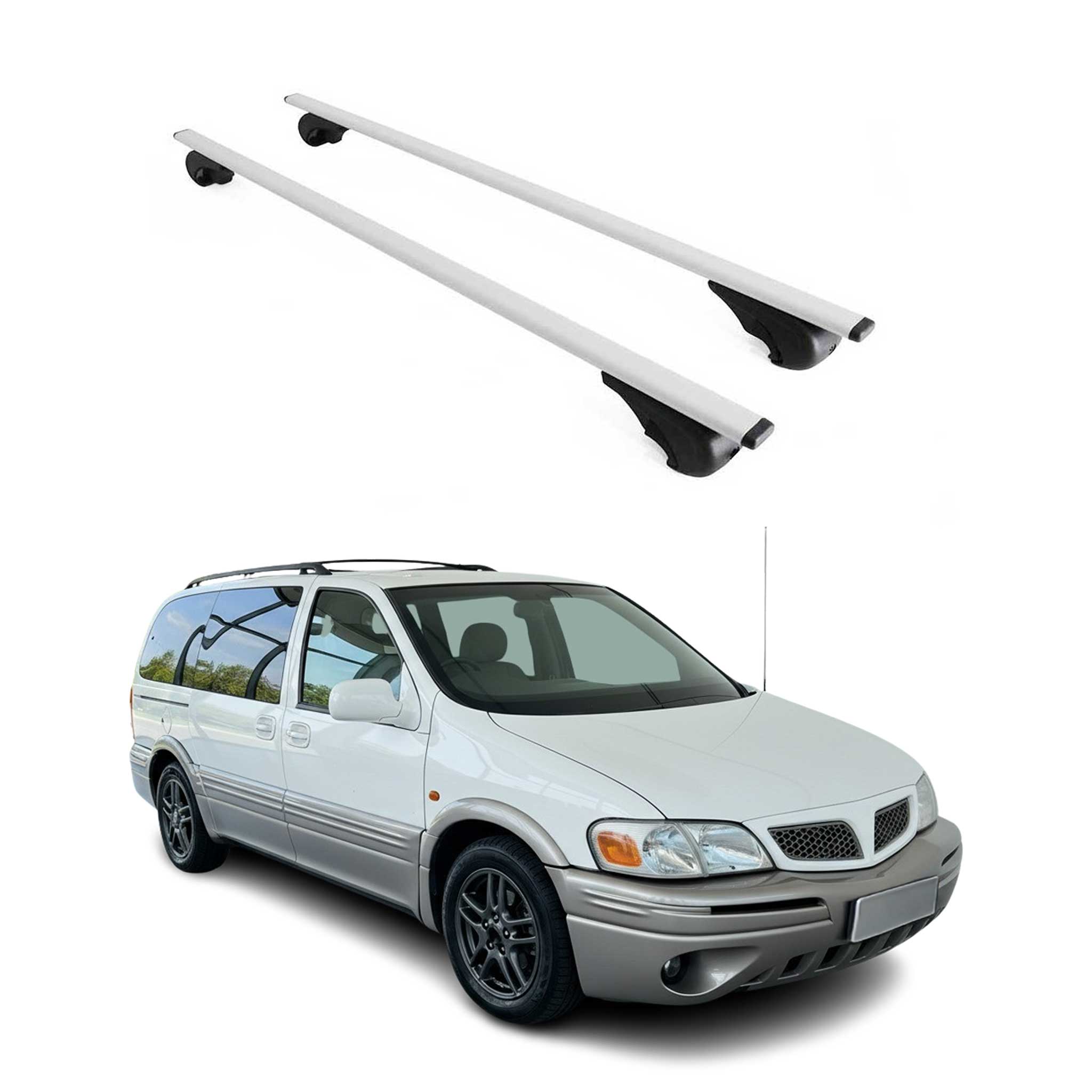 Omac Dachträger Querträger Für Chevrolet Trans Sport 1996-2005 – Abschließbar – Max. 75 Kg – 2 Stangen Stahl Silber