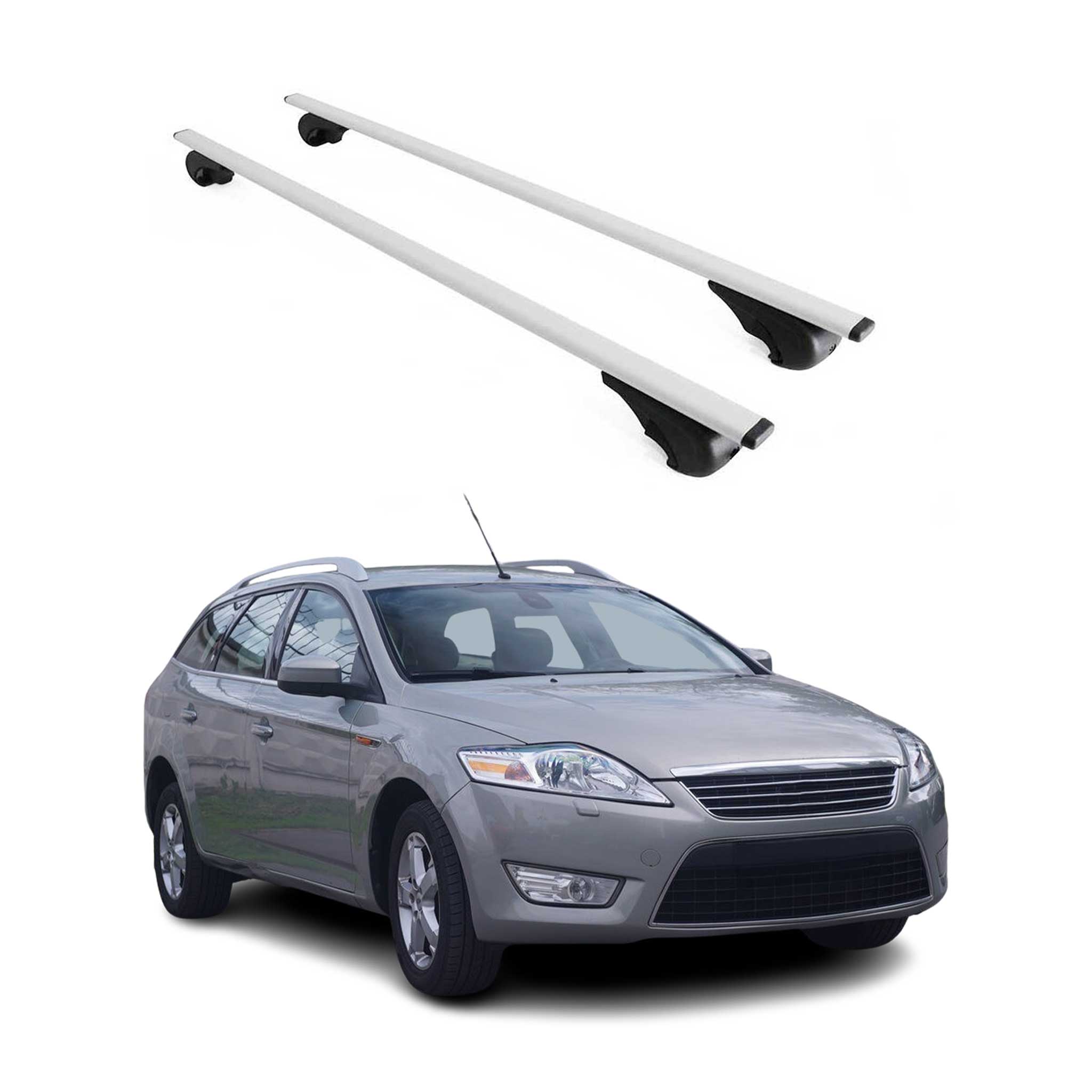 Omac Dachträger Querträger Für Ford Mondeo Iii Kombi 2007-2010 Pre-fl – Abschließbar – Max. 75 Kg – 2 Stangen Stahl Silber