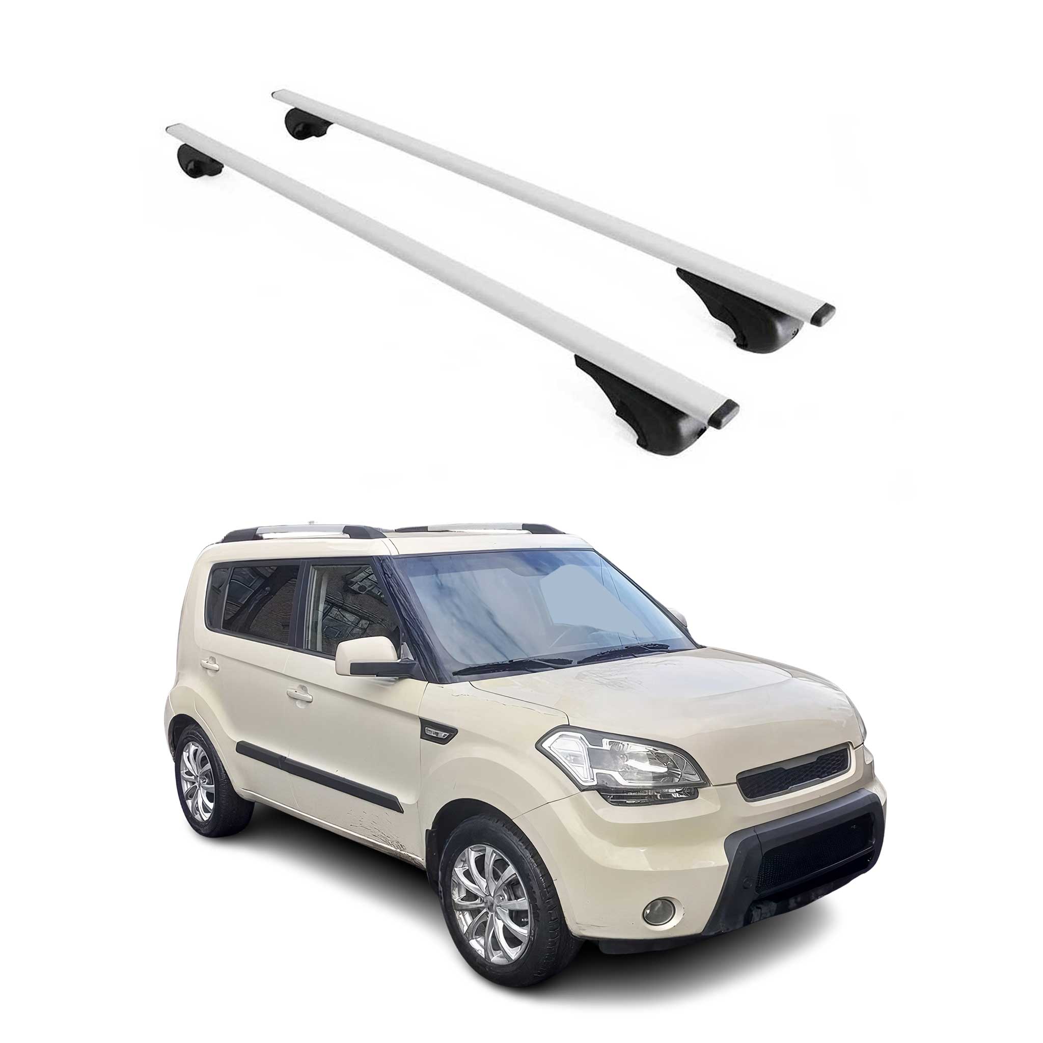 Omac Dachträger Querträger Für Kia Soul I 2008-2013 – Abschließbar – Max. 75 Kg – 2 Stangen Stahl Silber