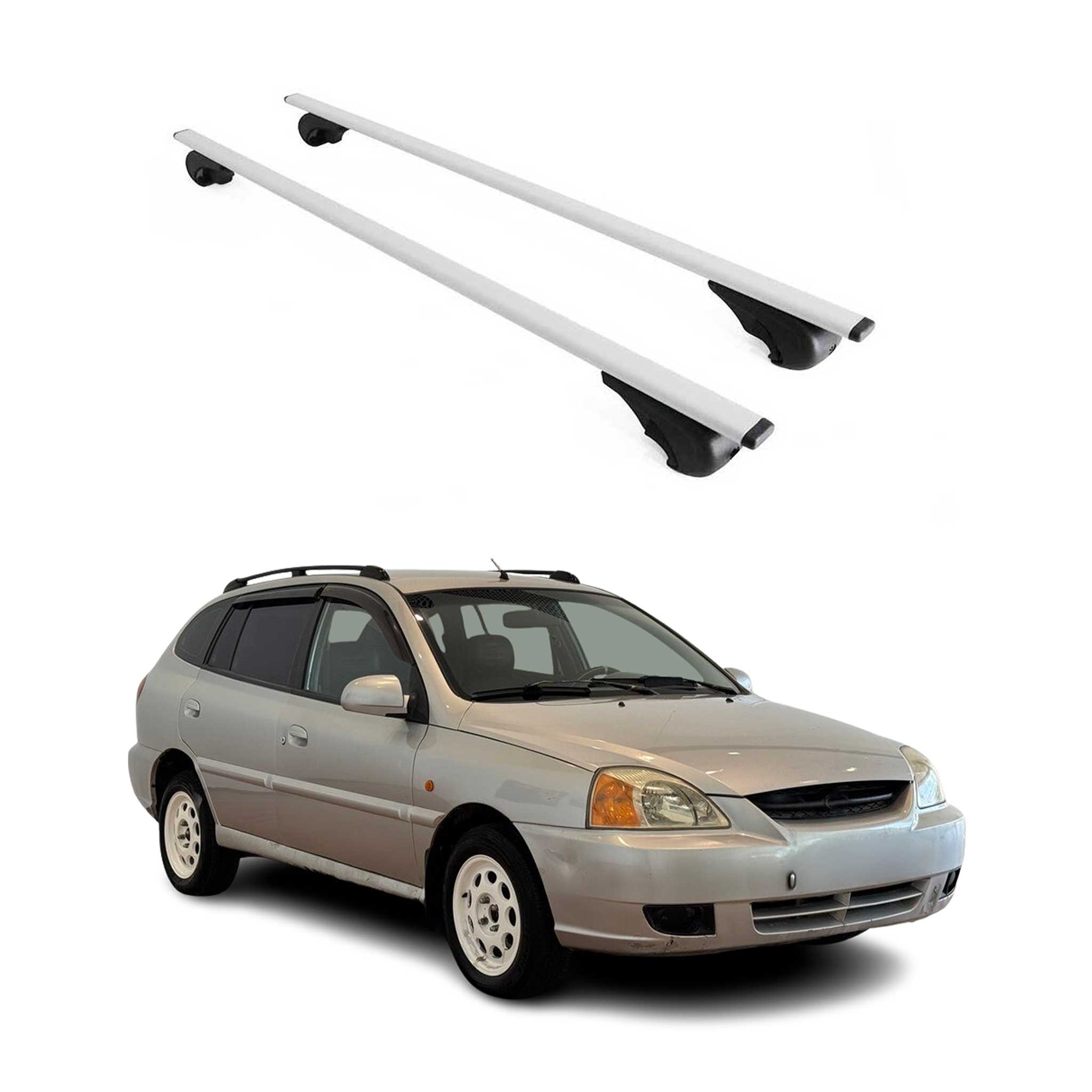 Omac Dachträger Querträger Für Kia Rio I Kombi 2000-2005 – Abschließbar – Max. 75 Kg – 2 Stangen Stahl Silber