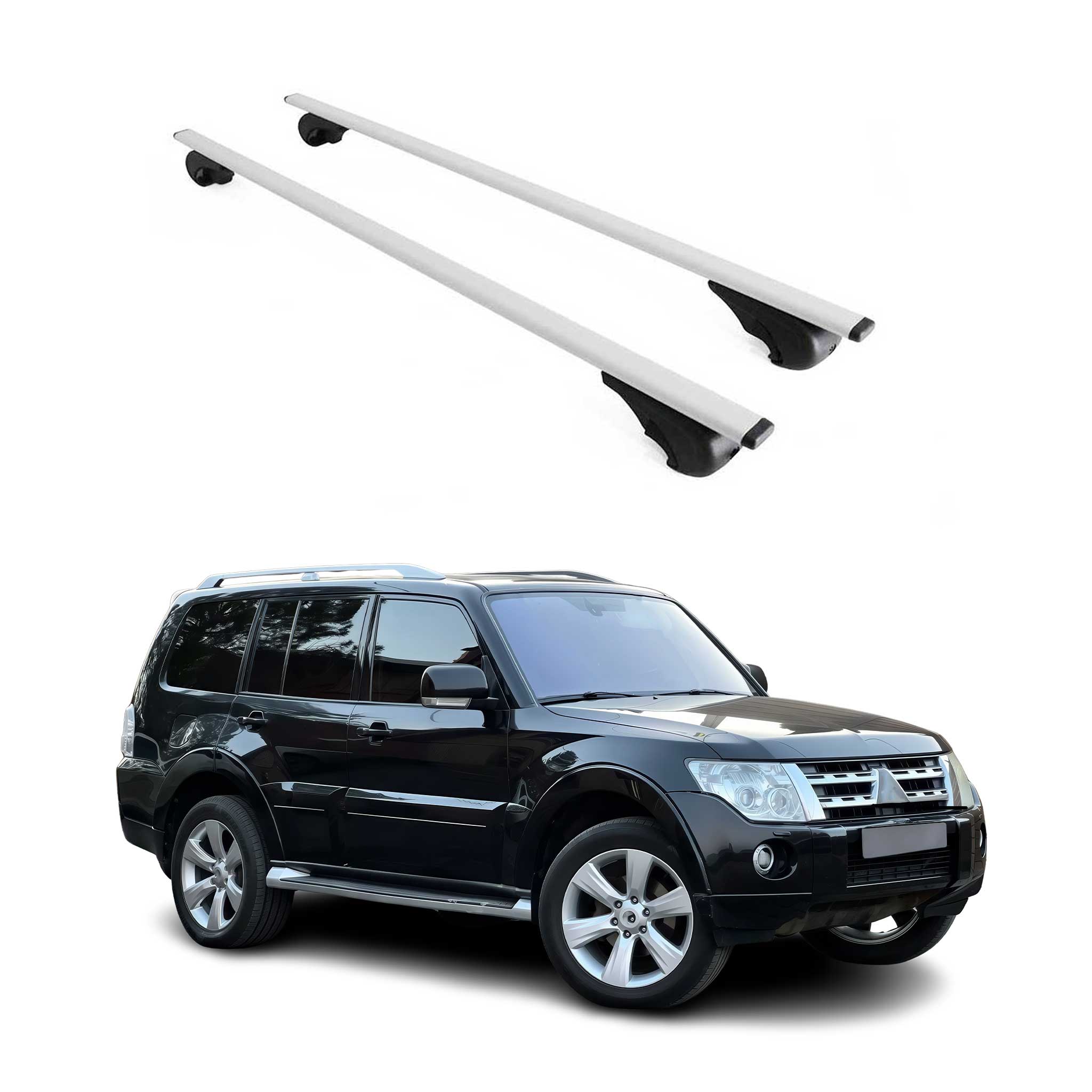 Omac Dachträger Querträger Für Mitsubishi Pajero Sport Ii 2008-2016 – Abschließbar – Max. 75 Kg – 2 Stangen Stahl Silber