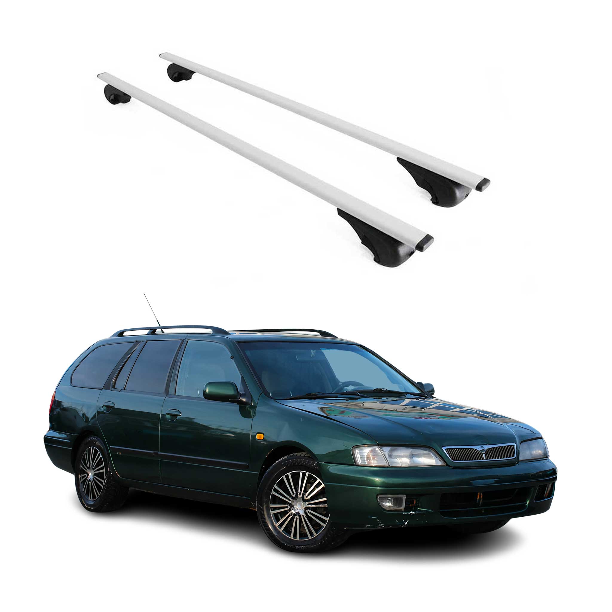Omac Dachträger Querträger Für Nissan Primera Ii 1996-2002 5tür – Abschließbar – Max. 75 Kg – 2 Stangen Stahl Silber