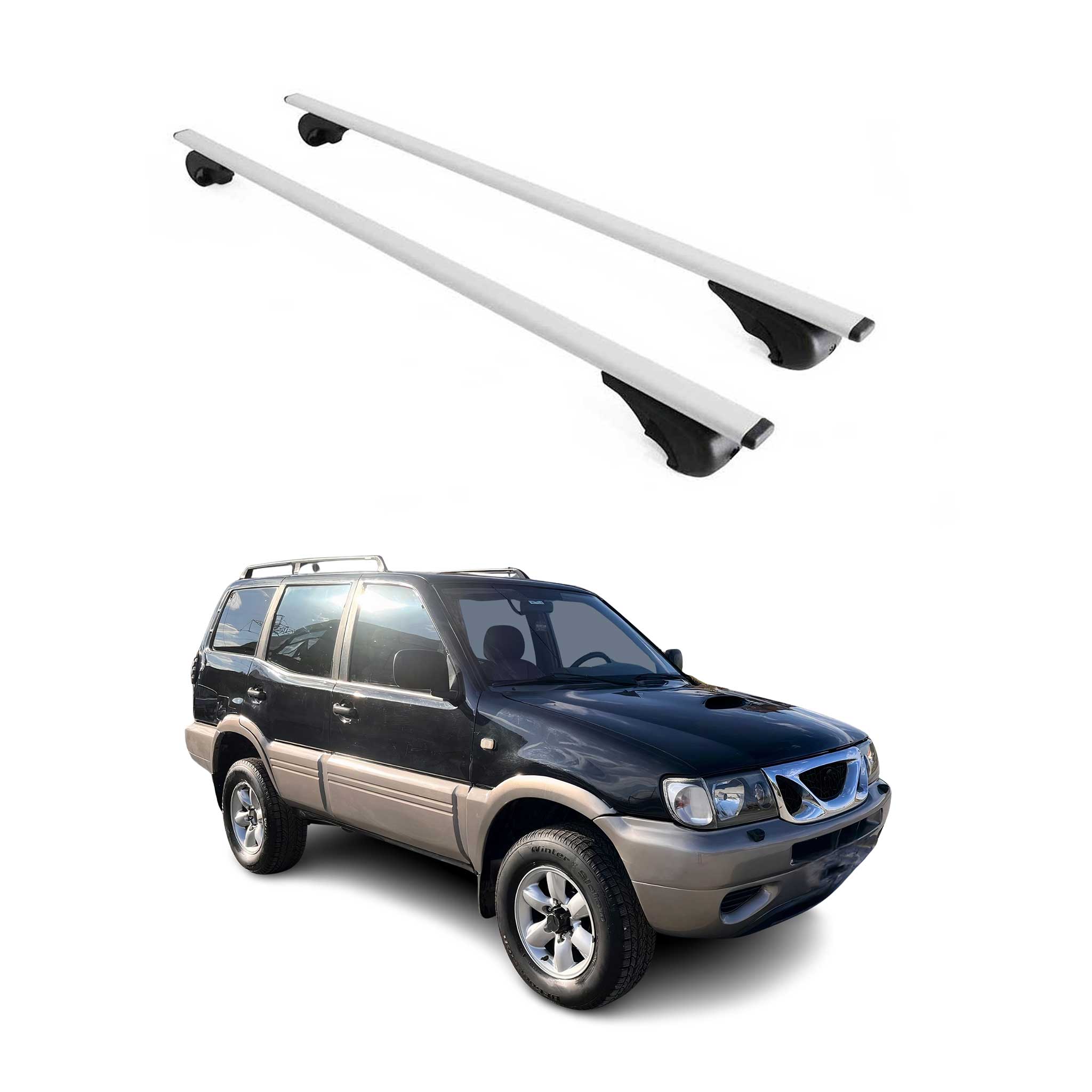 Omac Dachträger Querträger Für Nissan Terrano Ii R20 1993-2005 – Abschließbar – Max. 75 Kg – 2 Stangen Stahl Silber