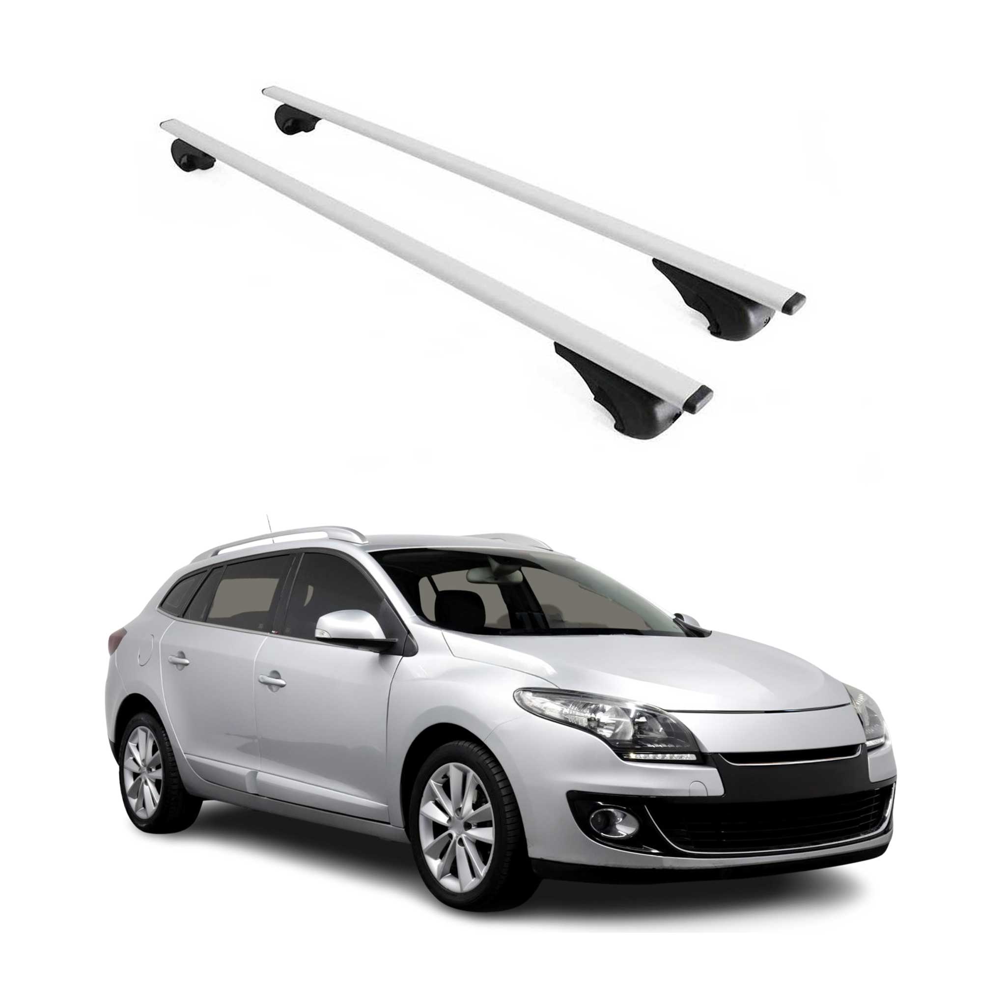 Omac Dachträger Querträger Für Renault Megane Iii 2009-2016 – Abschließbar – Max. 75 Kg – 2 Stangen Stahl Silber
