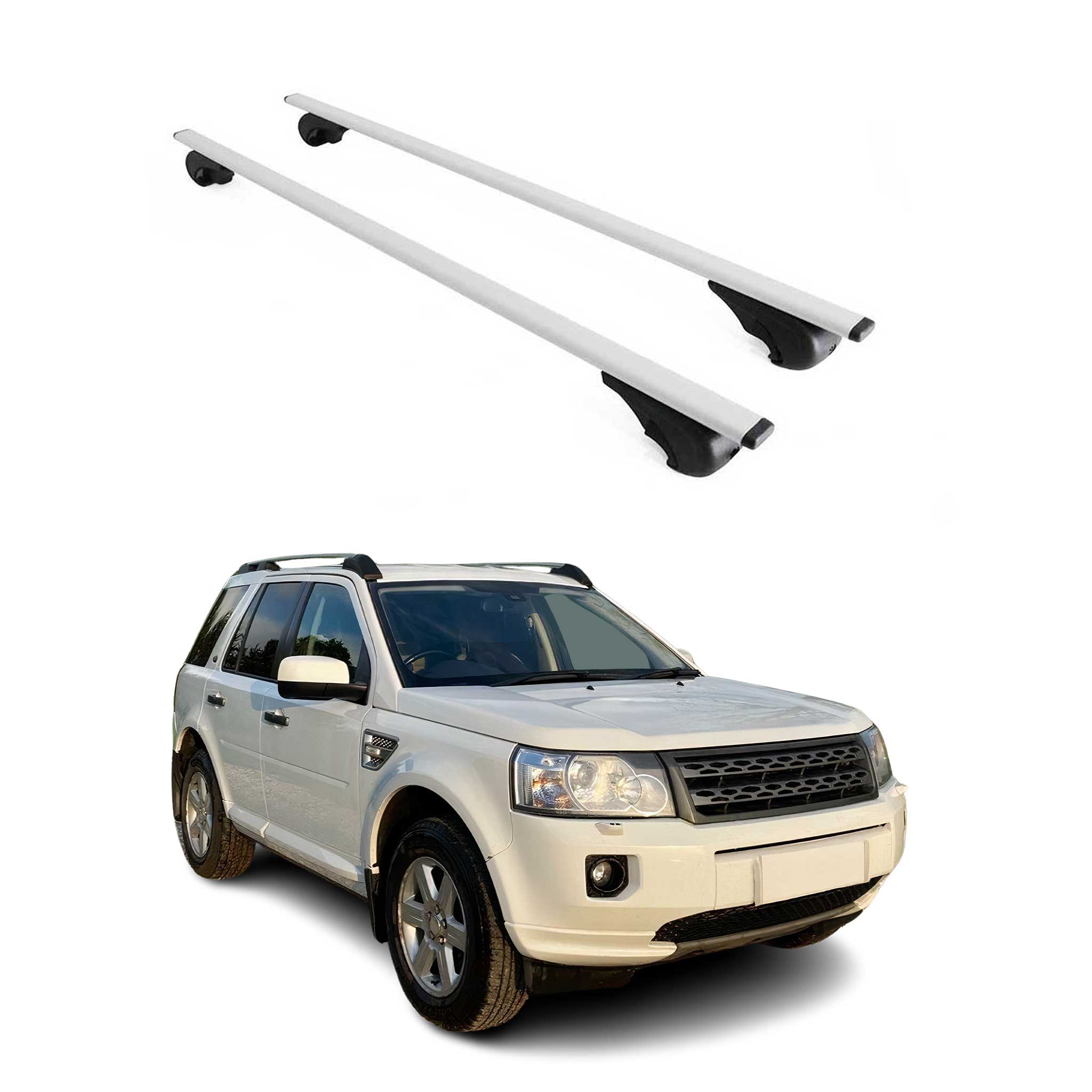 Omac Dachträger Querträger Für Land Rover Freelander Ii L359 2007-2015 – Abschließbar – Max. 75 Kg – 2 Stangen Stahl Silber