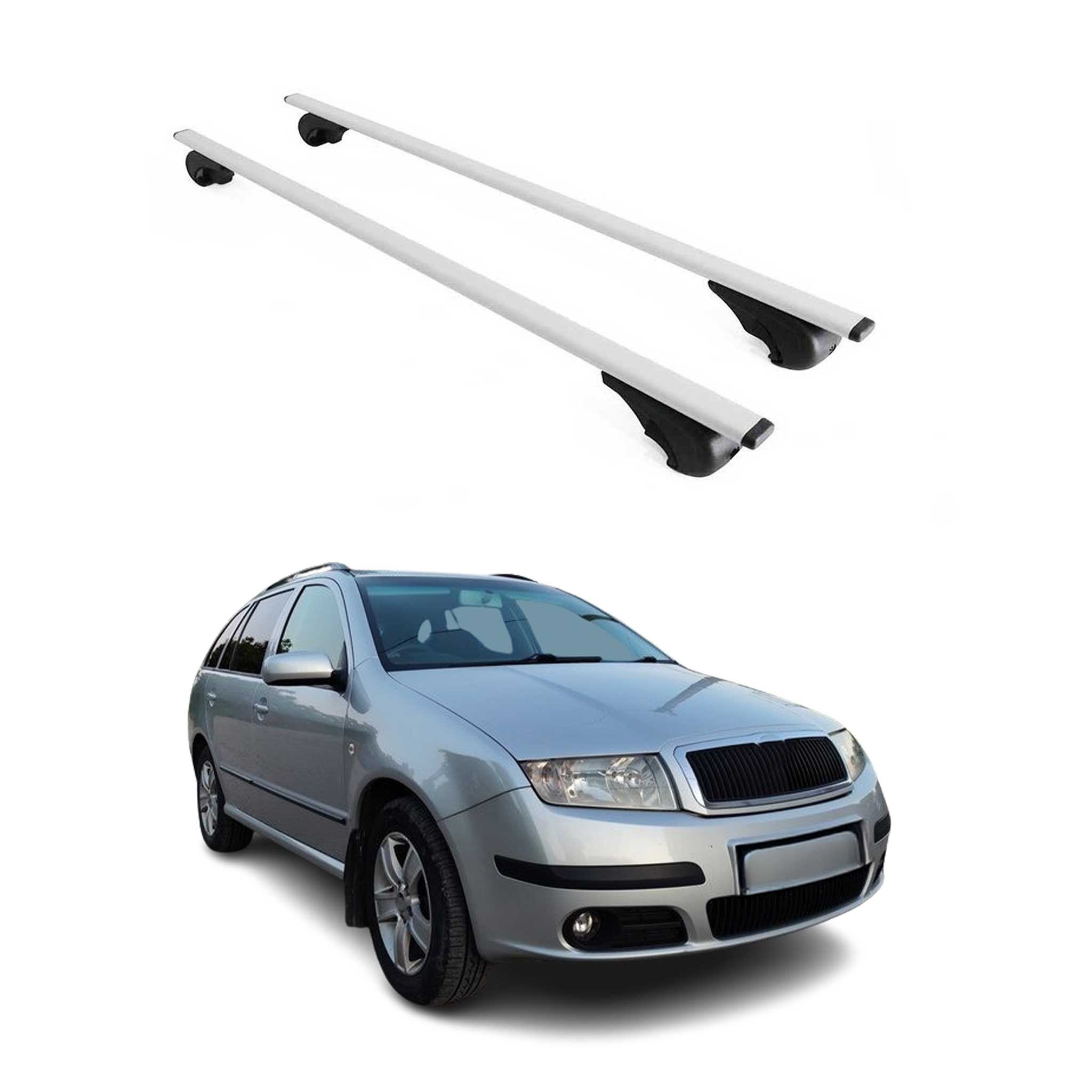 Omac Dachträger Querträger Für Skoda Fabia I Kombi 1999-2007 – Abschließbar – Max. 75 Kg – 2 Stangen Stahl Silber