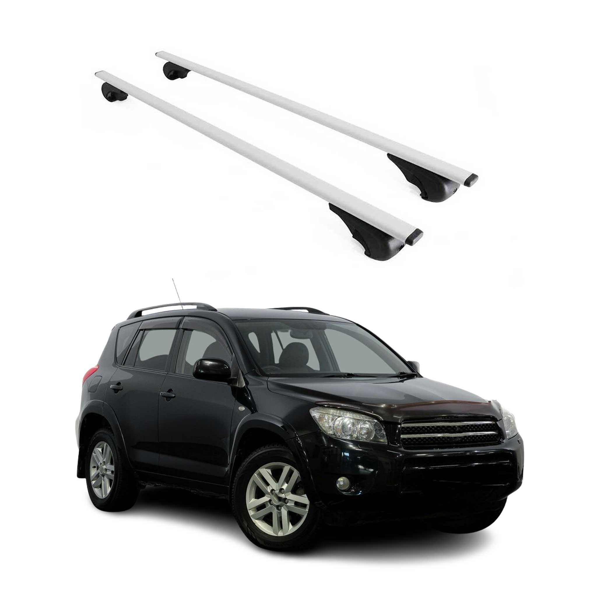 Omac Dachträger Querträger Für Toyota Rav4 Iii 2006-2012 – Abschließbar – Max. 75 Kg – 2 Stangen Stahl Silber