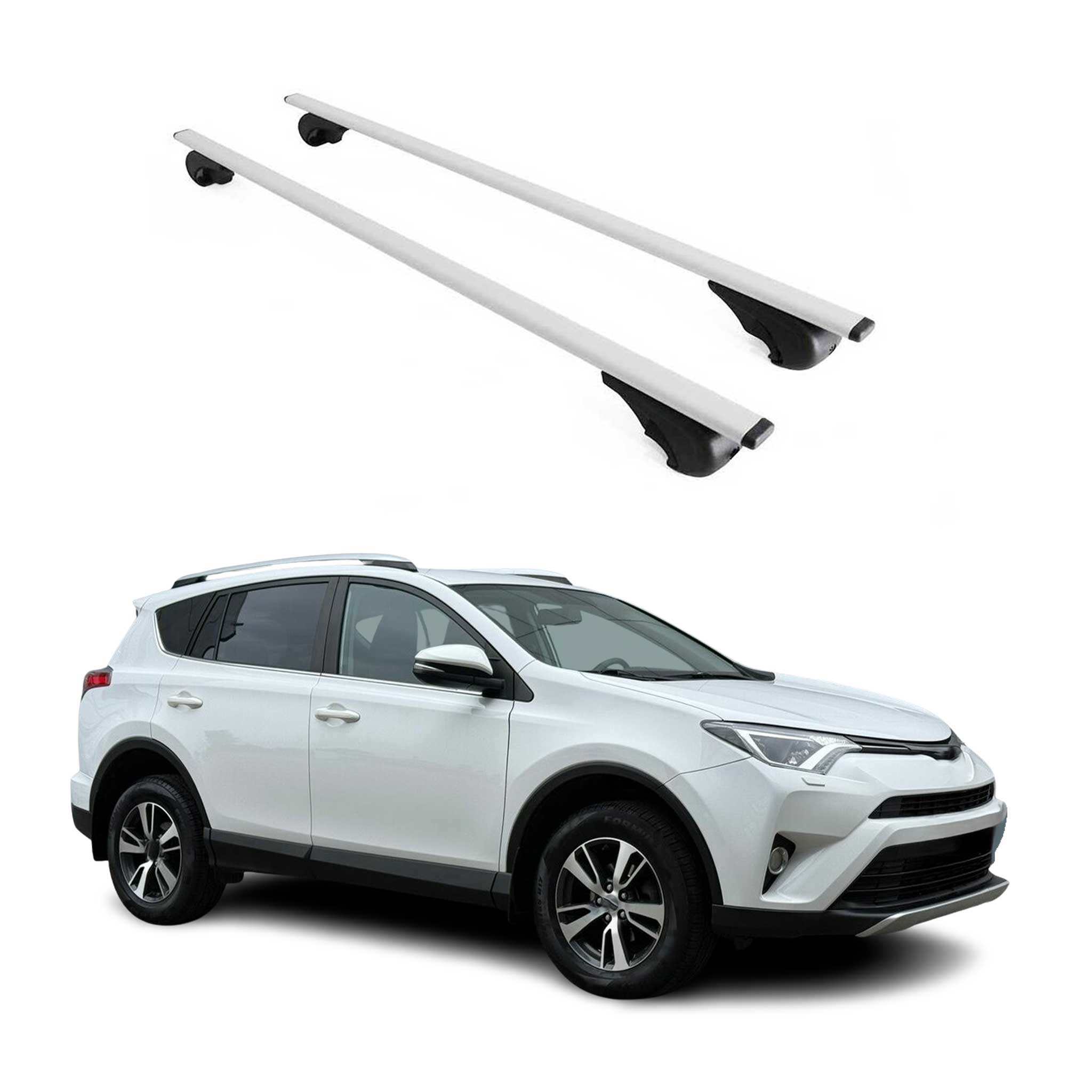 Omac Dachträger Querträger Für Toyota Rav4 Iv 2013-2018 – Abschließbar – Max. 75 Kg – 2 Stangen Stahl Silber