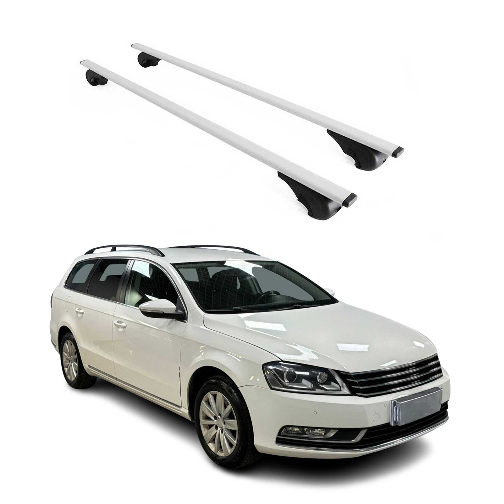 Omac Dachträger Querträger Für Vw Passat B7 Variant 2010-2014 – Abschließbar – Max. 75 Kg – 2 Stangen Stahl Silber