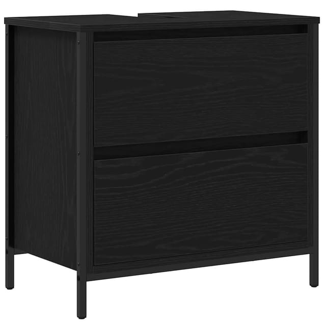 vidaXL Waschbeckenunterschrank mit Schubladen Schwarz Eichen-Optik 861882