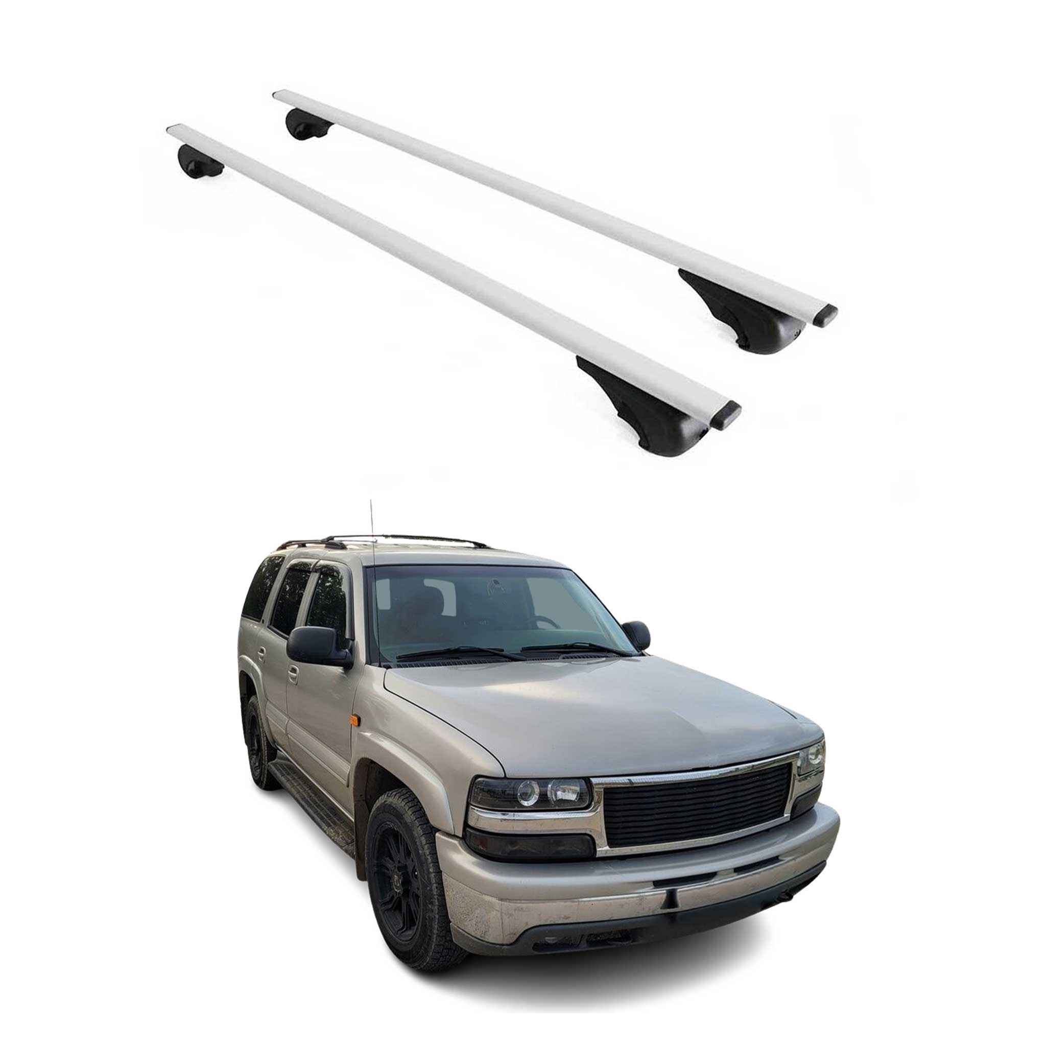 Omac Dachträger Querträger Für Chevrolet Tahoe 2000-2006 – Abschließbar – Max. 75 Kg – 2 Stangen Stahl Silber