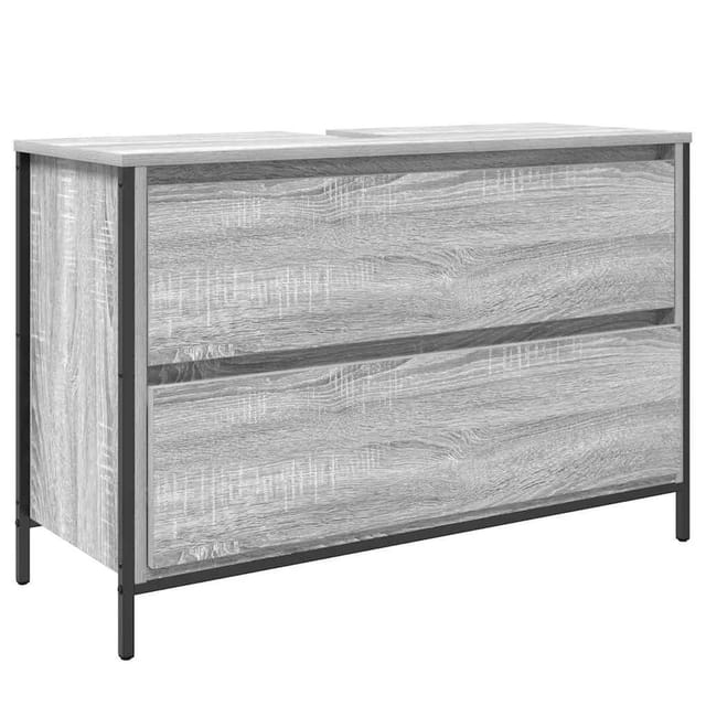 vidaXL Waschbeckenunterschrank mit Schubladen Grau Sonoma 90x34,5x60cm 861880