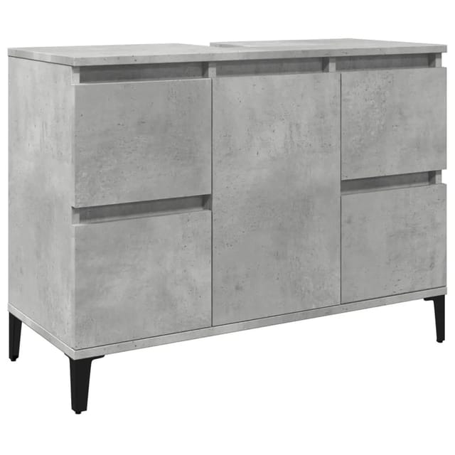 vidaXL Waschbeckenunterschrank Betongrau 80x33x60 cm Holzwerkstoff 857128