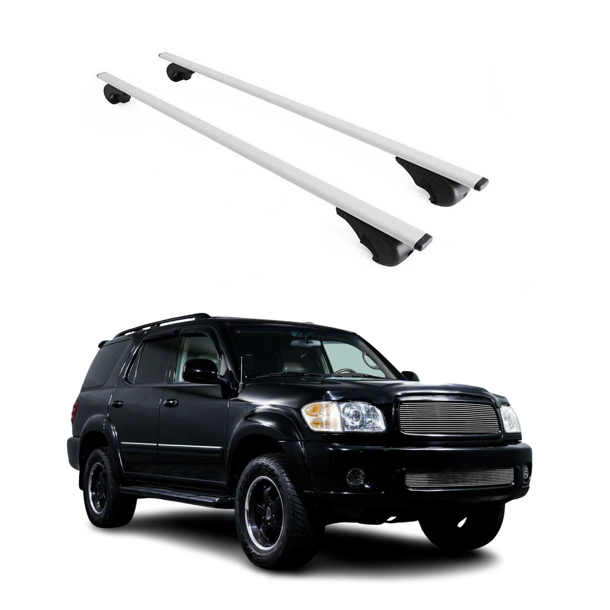 Omac Dachträger Querträger Für Toyota Sequoia Ii 2008-2022 – Abschließbar – Max. 75 Kg – 2 Stangen Stahl Silber