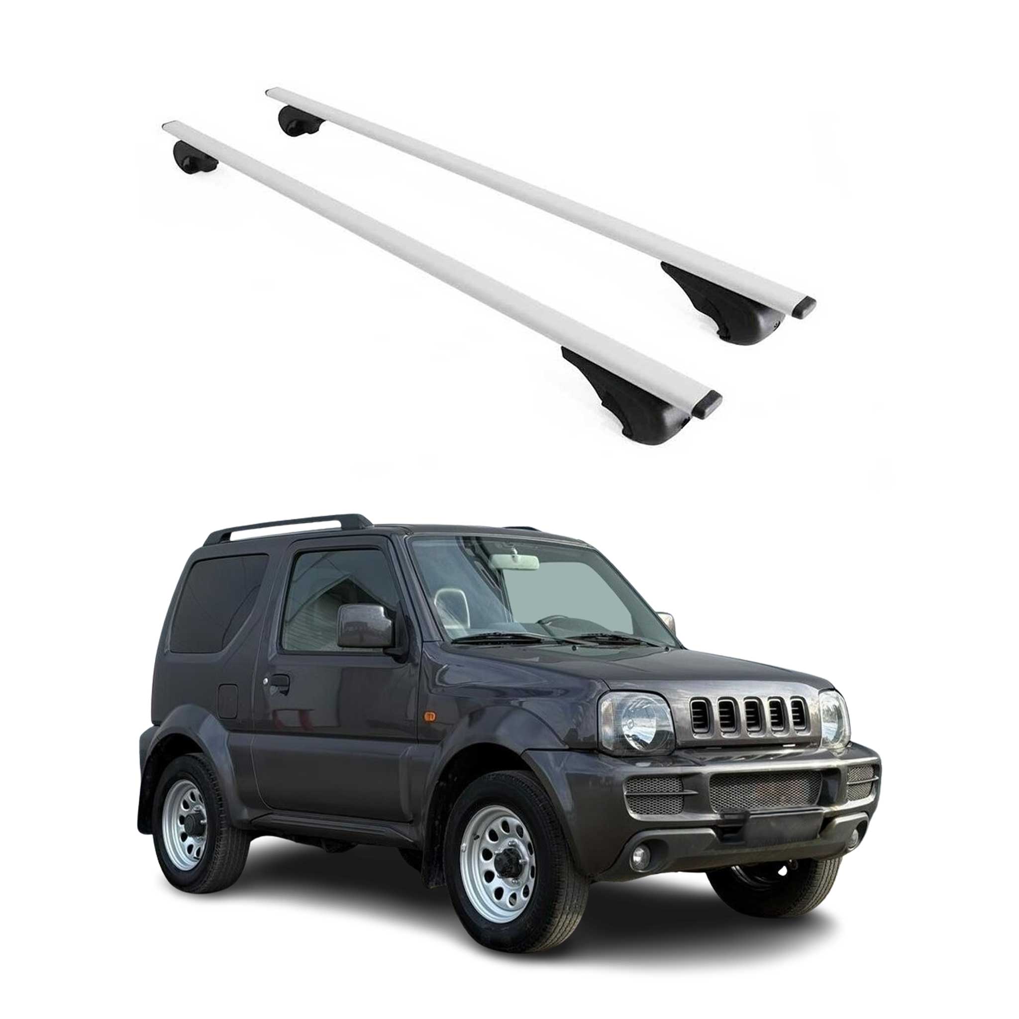 Omac Dachträger Querträger Für Suzuki Jimny Iii 1998-2018 – Abschließbar – Max. 75 Kg – 2 Stangen Stahl Silber