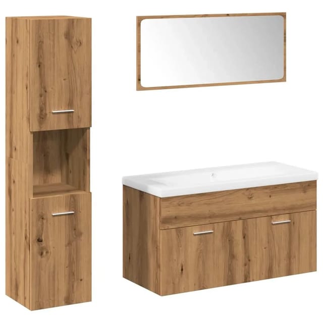vidaXL 5-Tlg Badmöbel-Set Artisan-Eiche Holzwerkstoff 3328604